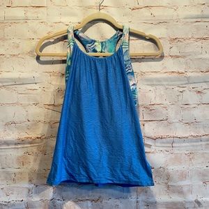 Ivivva girls top sz 10 twist and flow tank lululemon blue